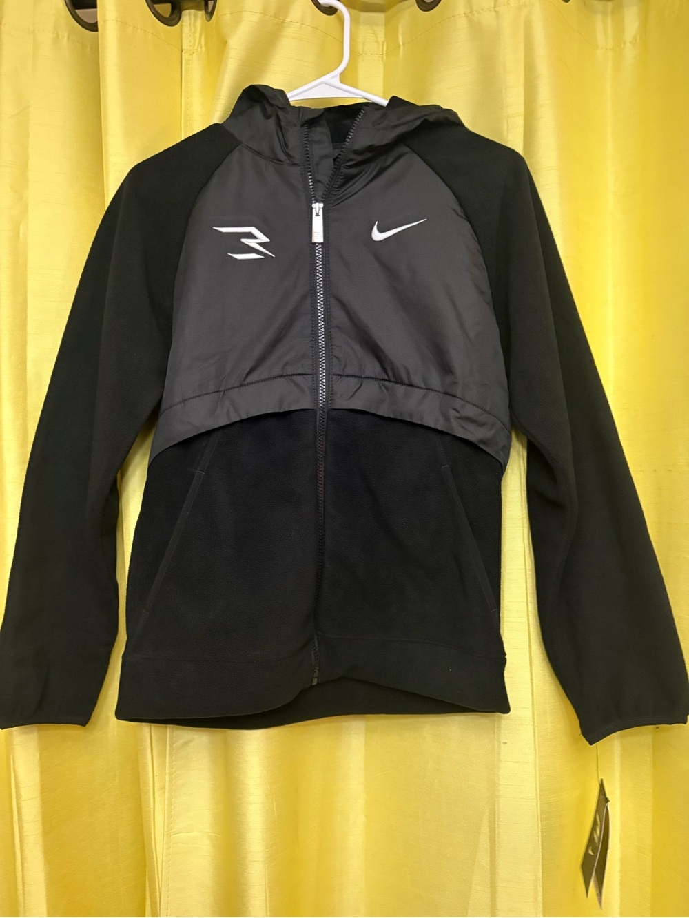 Nike Kids Black & Charcoal Hooded Zip Jacket